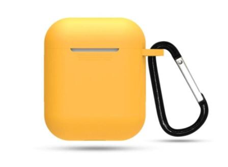 Silikónové puzdro pre Airpods 1 a 2 s karabínou - Žltá