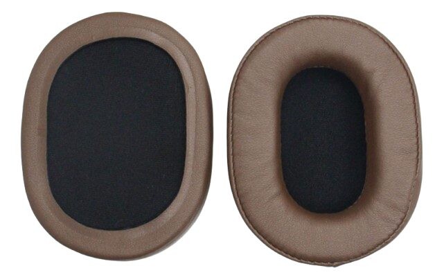 Náhradné náušníky pre slúchadlá Audio Technica ATH-M30, M40X, M50, M50S a M50X - Hnedé, kožené