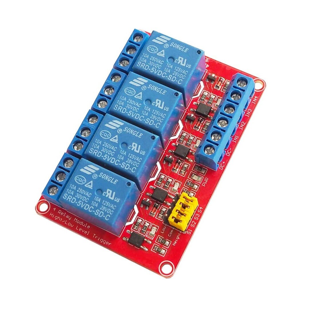 Modul relé 5V - 4 kanály s úrovňovým spínačom