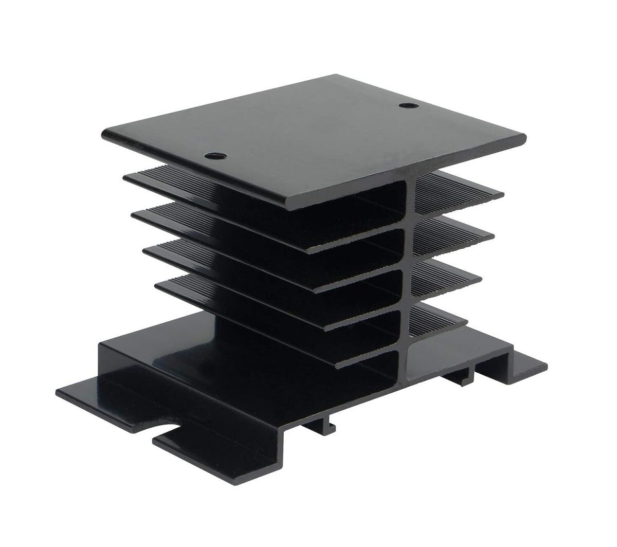 Hliníkový chladič pre jednofázové SSR relé, až 40A - Čierny