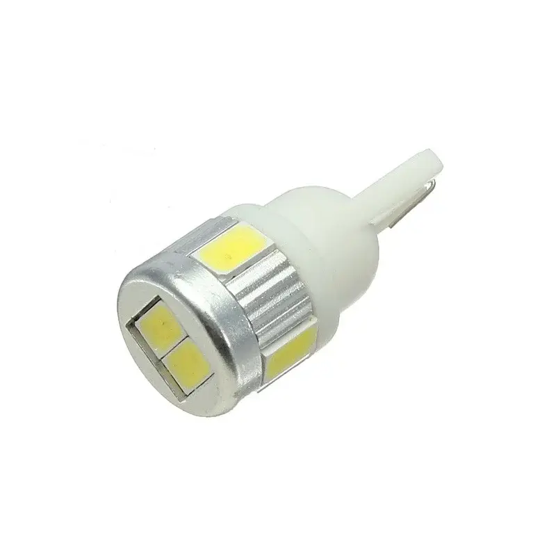 LED 6x 5630 SMD pätice T10, W5W - Biela