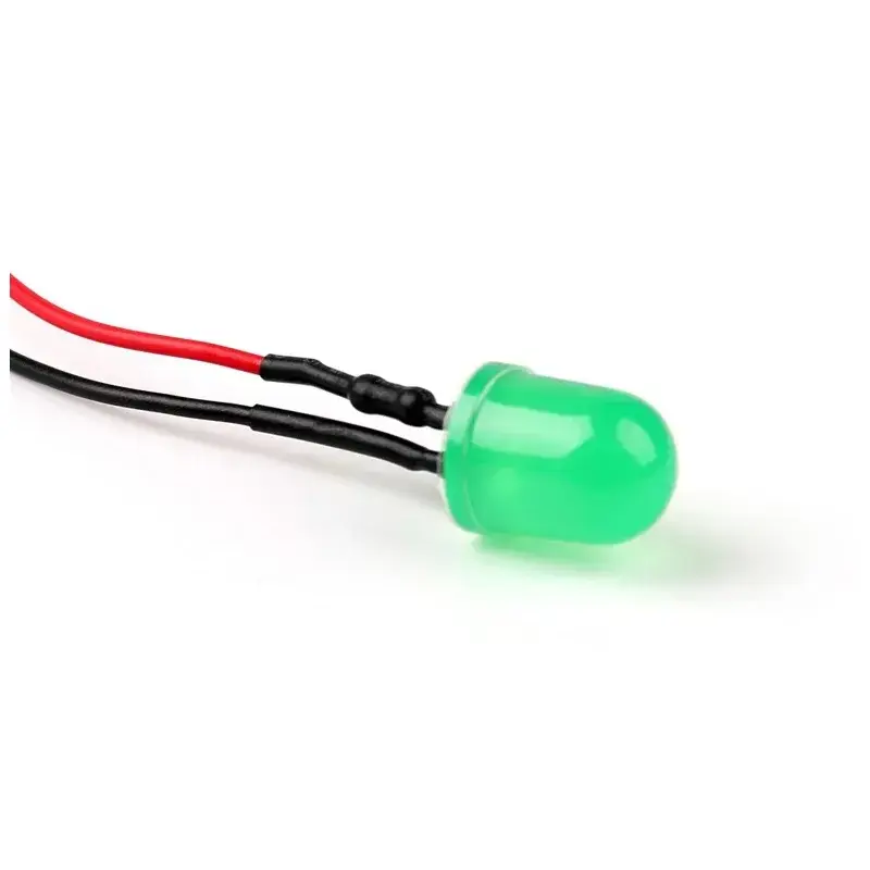 12V LED Dióda 10mm, Zelená difúzna