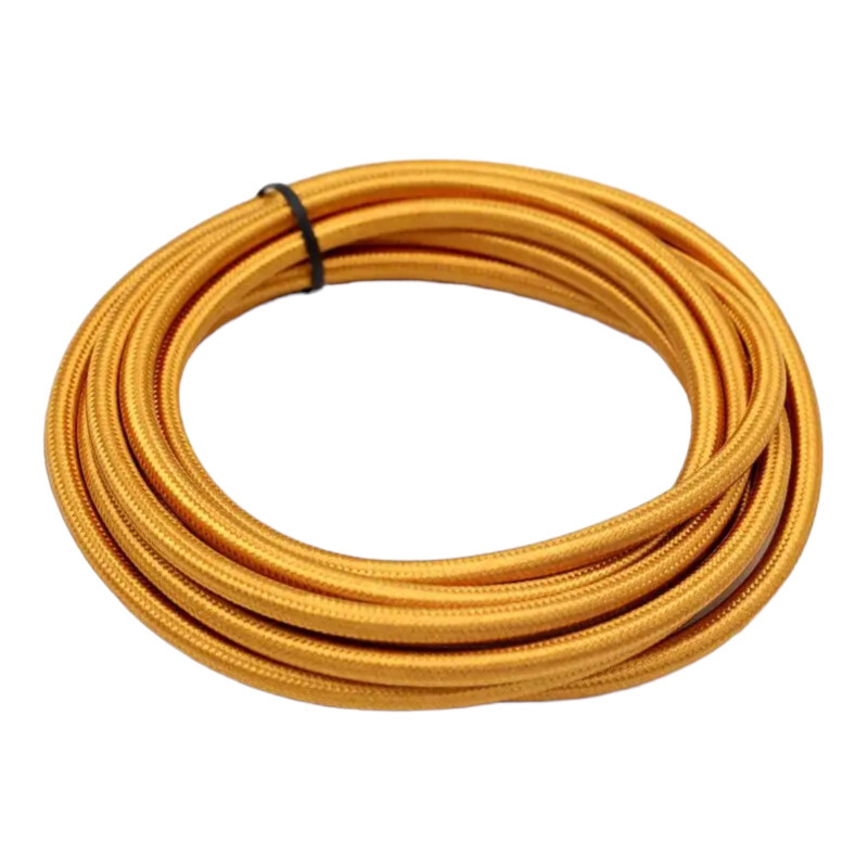 Retro kábel guľatý, vodič s textilným obalom 2x0.75mm, zlatý