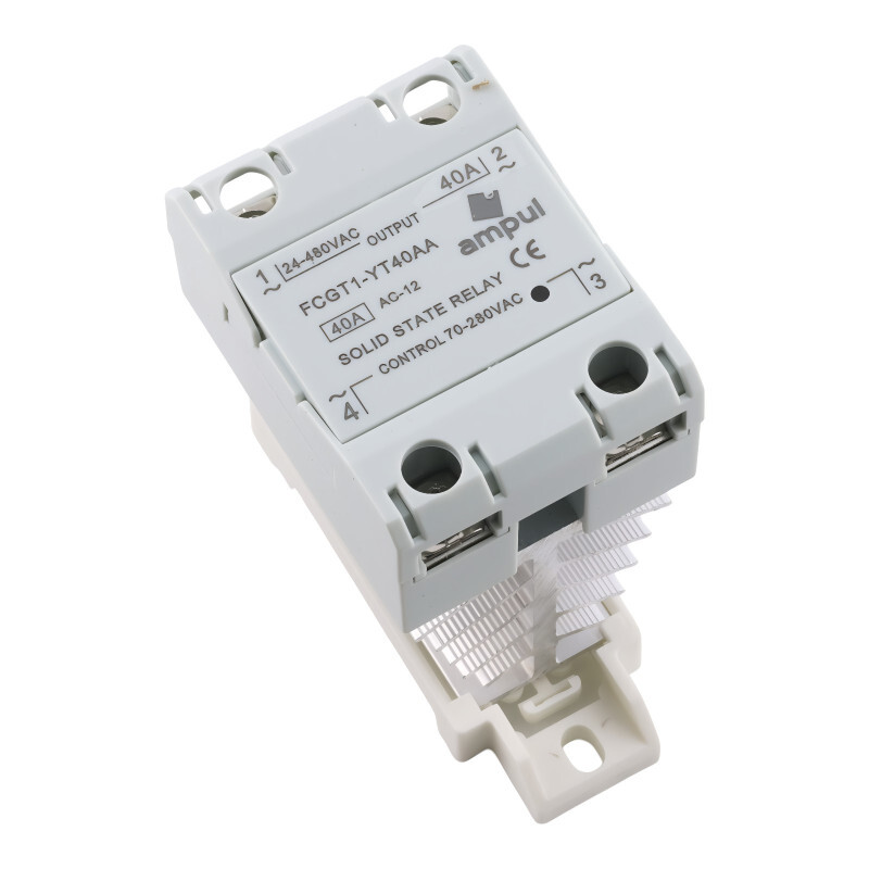 Bezkontaktné relé SSR AA s chladením, AC-AC, 70-280VAC/24-480VAC, 25 A