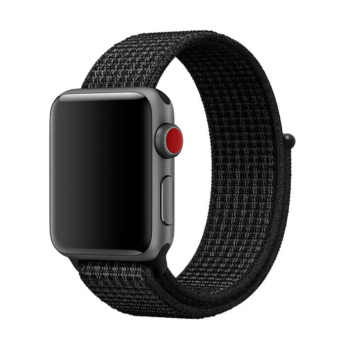 Marvelli - Nylonový remienok na Apple Watch - Čierny Veľkosť: 38/40/41/42mm, Farba: Čierna