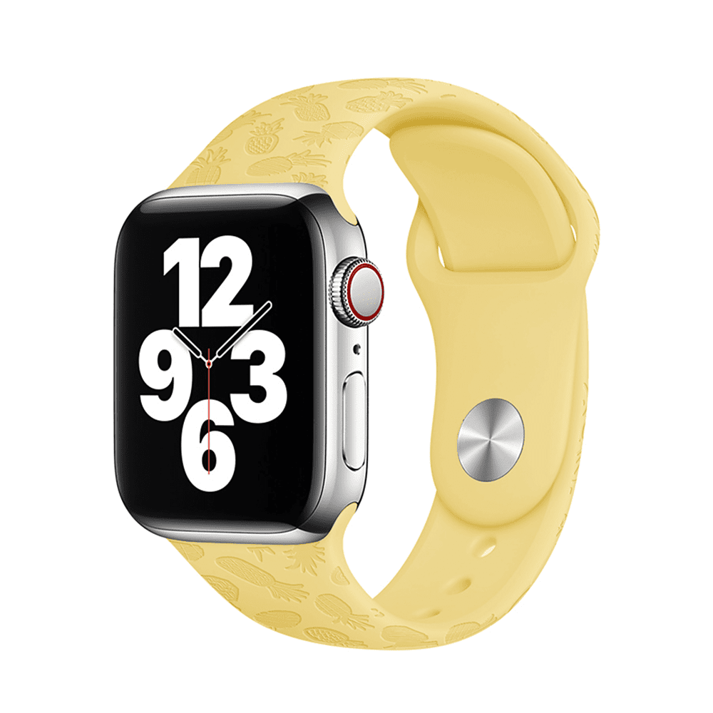 Letný remienok na Apple Watch - Žltý ananás Veľkosť: 38/40/41/42mm, Obvod: S-M (menší až stredný obvod zápästia), Farba: Žltá