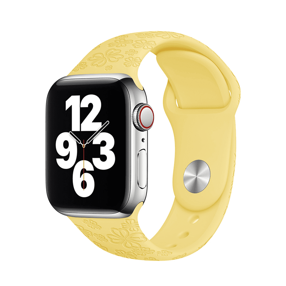 Letný remienok na Apple Watch - Žltý štvorlístok Veľkosť: 42/44/45/46/49mm, Obvod: M-L (stredný až väčší obvod zápästia), Farba: Žltá