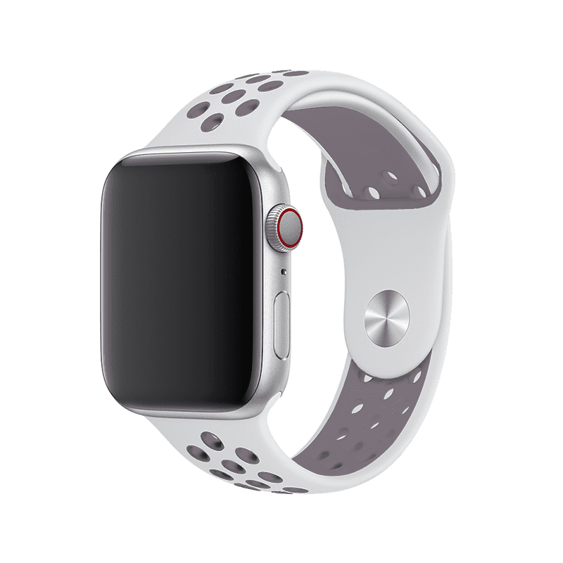 Športový remienok na Apple Watch - Biela levanduľa Veľkosť: 42/44/45/46/49mm, Obvod: M-L (stredný až väčší obvod zápästia), Farba: Bielo-fialová