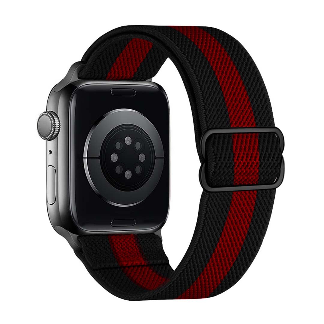 Marvelli - Nastavitelný nylonový remienok na Apple Watch - Čierno-červený Veľkosť: 38/40/41/42mm, Farba: Červeno-čierna