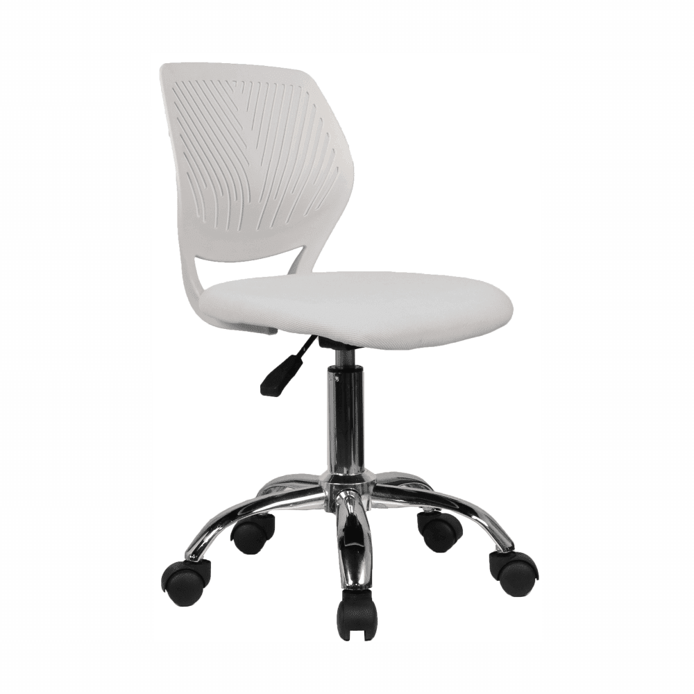 Detská stolička na kolieskach SELVA – ekokoža/chróm, bez podrúčok sivá