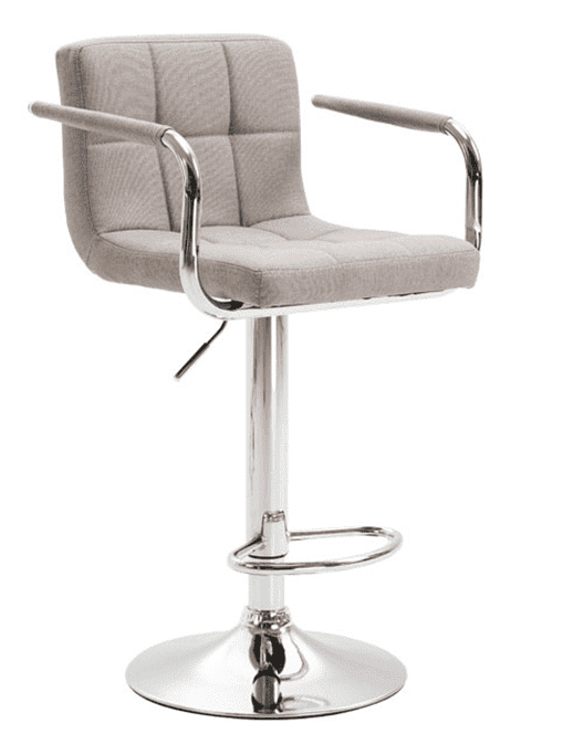 Barová stolička LEORA 2 NEW — ekokoža/chróm, viac farieb Šedohnedá