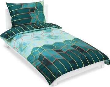 BELLATEX Obliečky bavlna 90/636 zelené plásty 140 × 200, 70 × 90