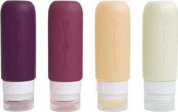 Kufryplus Cestovné silikónové fľaštičky XND15 vínové 90 ml, sada 4 ks