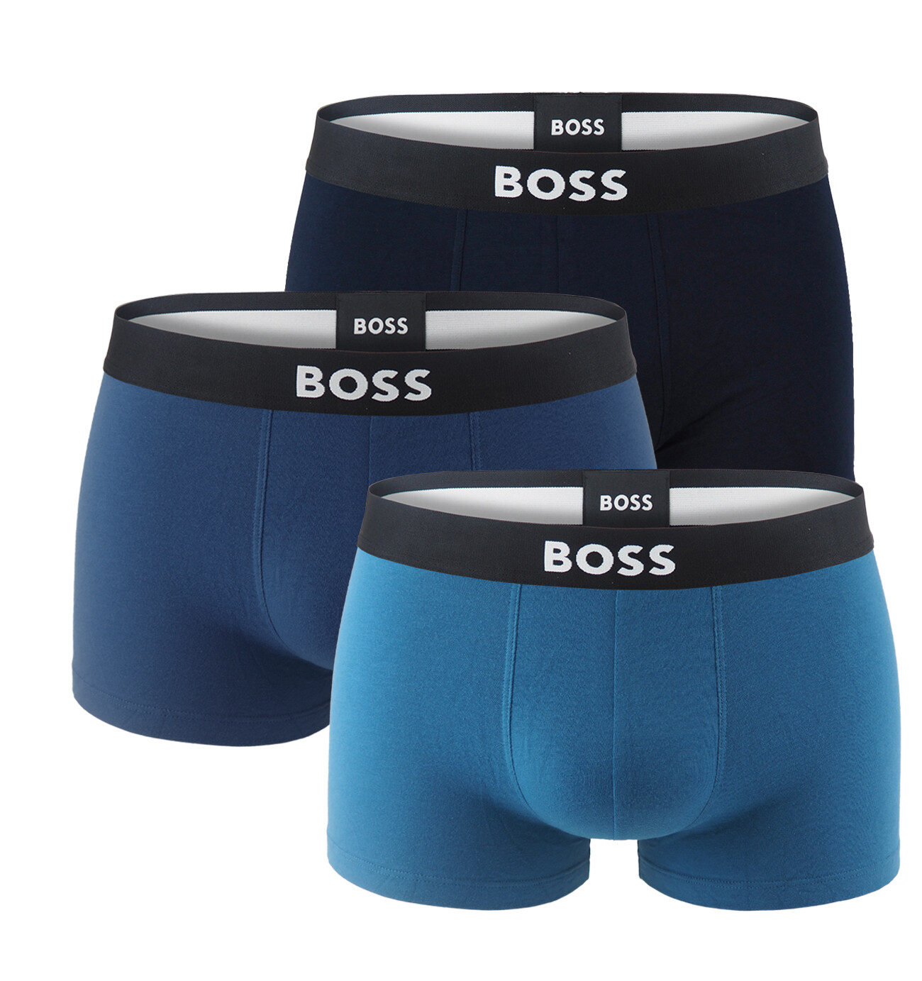 BOSS - boxerky 3PACK eco friendly organic cotton BOSS ONE petrol & black tones