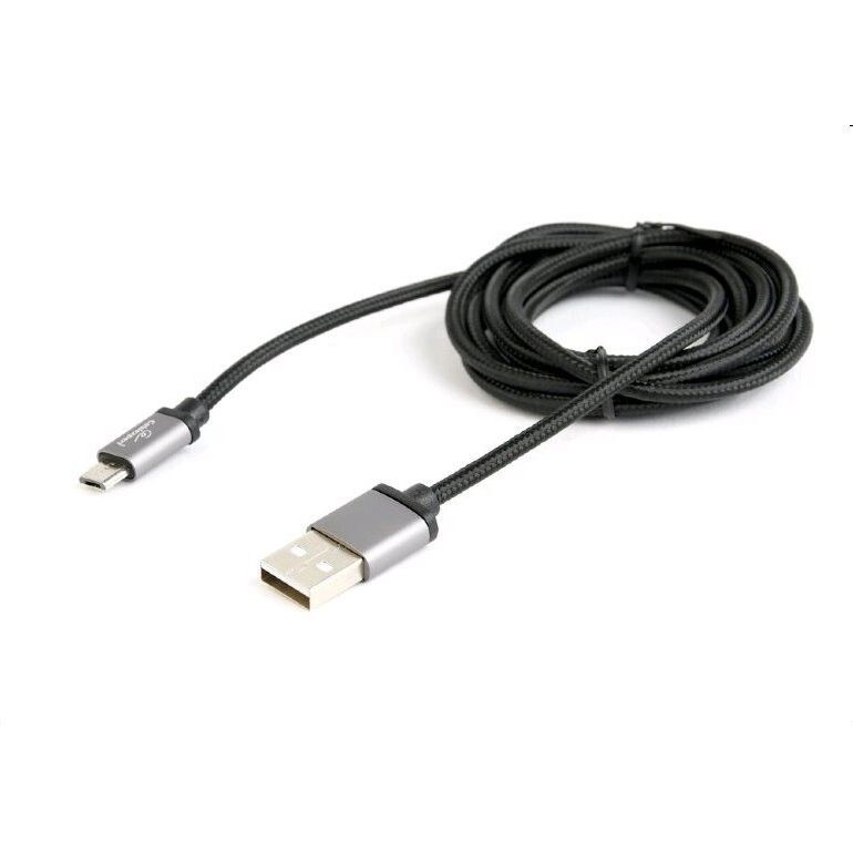 Kábel CABLEXPERT USB A MaleMicro B Male 2.0, 1,8m, opletený, čierny, blister CCB-mUSB2B-AMBM-6
