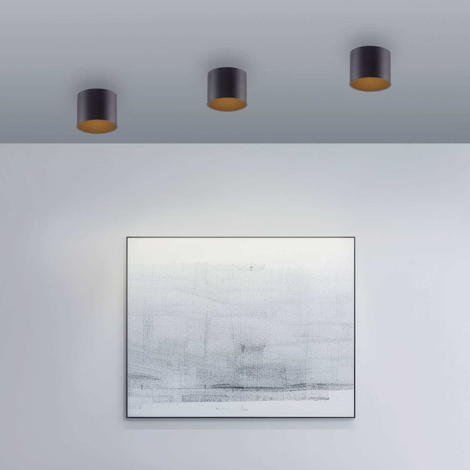 PURE stropné LED svetlo do kúpeľne Point, čierne, Ø 18 cm, IP44