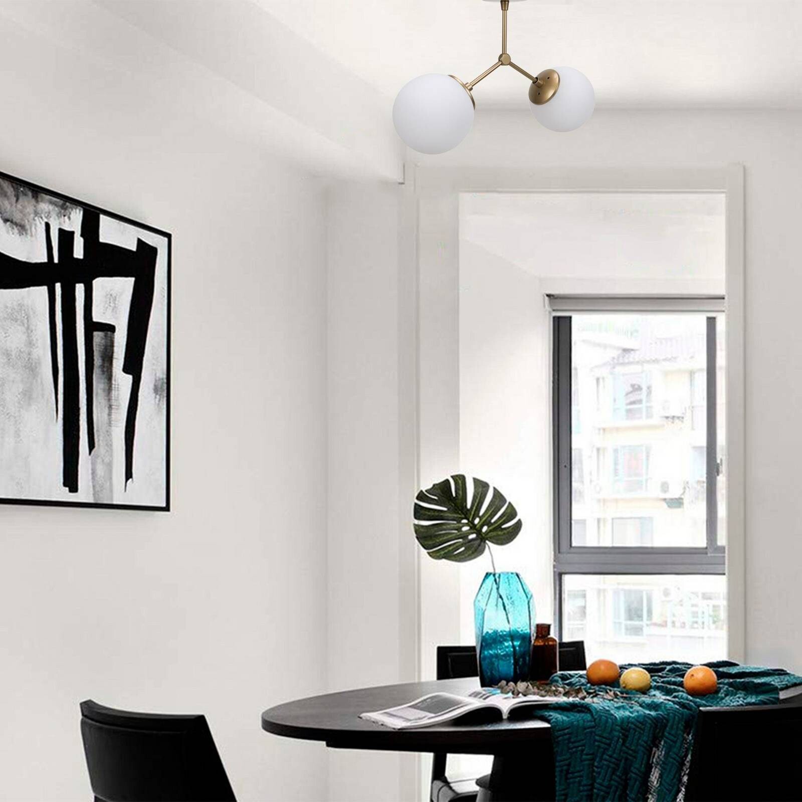 Stropné svietidlo Damar, zlaté, sklo, 2-pl., dĺžka 44 cm, E27