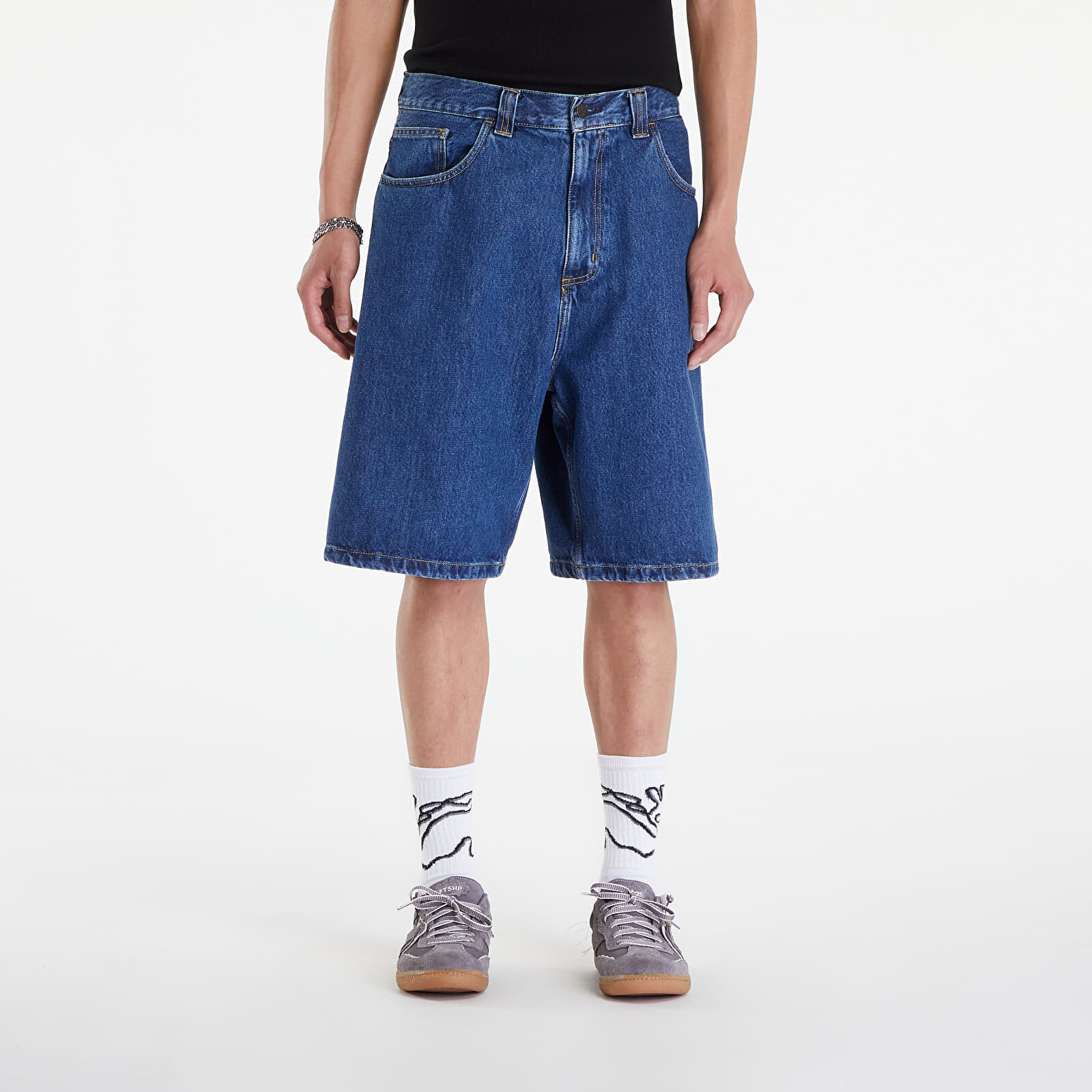 Šortky Carhartt WIP Brandon Short Blue Stone Washed S