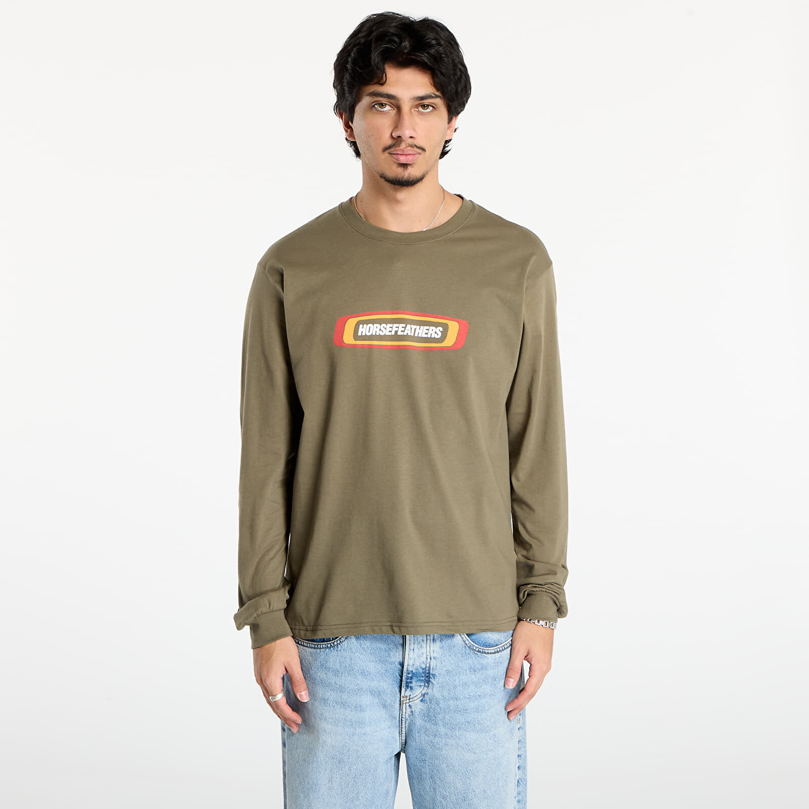 Tričko Horsefeathers Raceway Ls T-Shirt Burnt Olive M