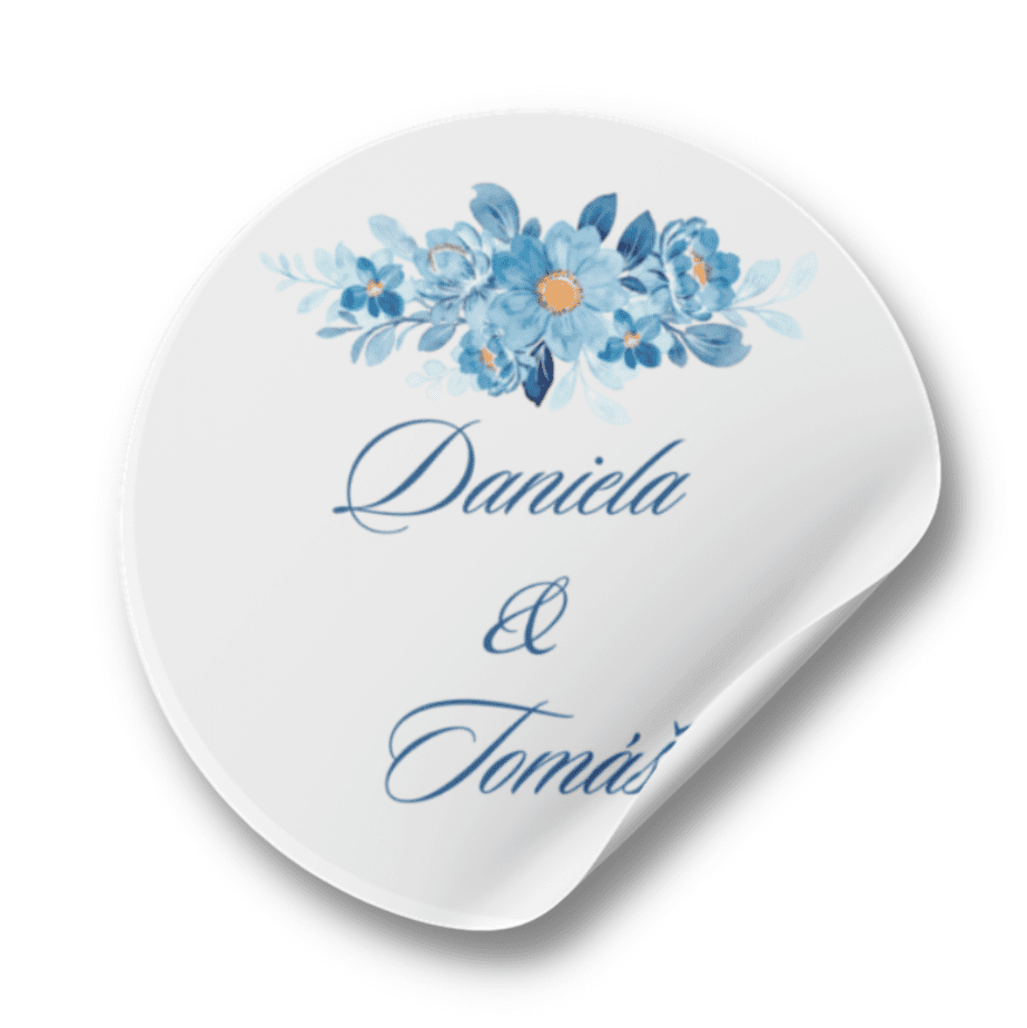 Personal Nálepka - Modré kvetiny Zvoľte množstvo: od 30 do 60 ks