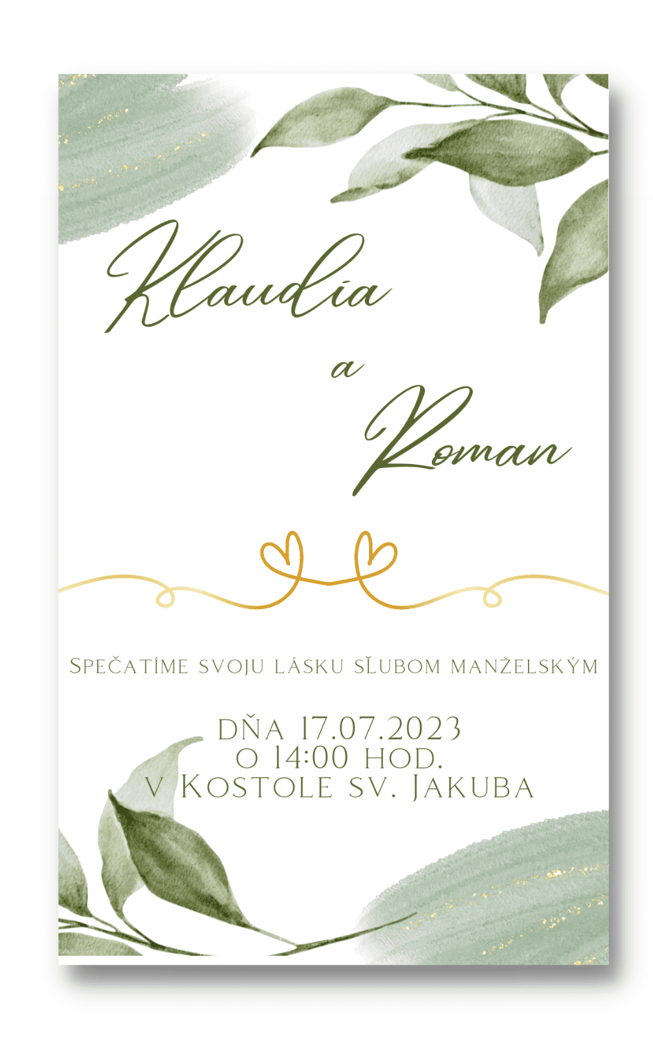 Personal Oznámenie - Green & Gold Zvoľte množstvo: od 1 ks do 10 ks