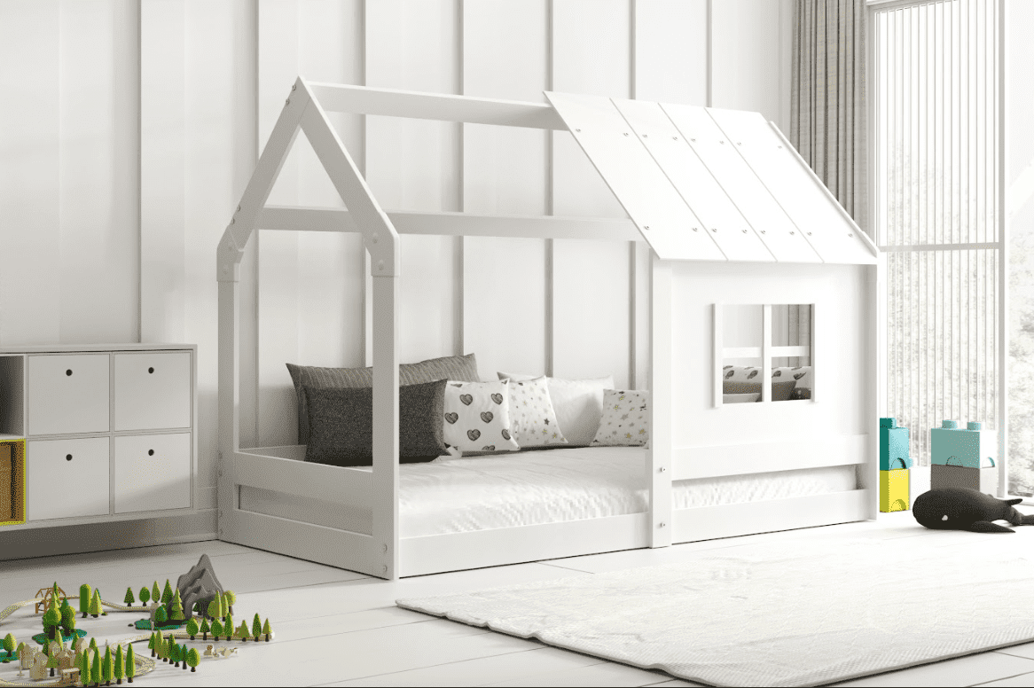BMS Detská posteľ DOMČEK s oknom | biela 80 x 160 cm