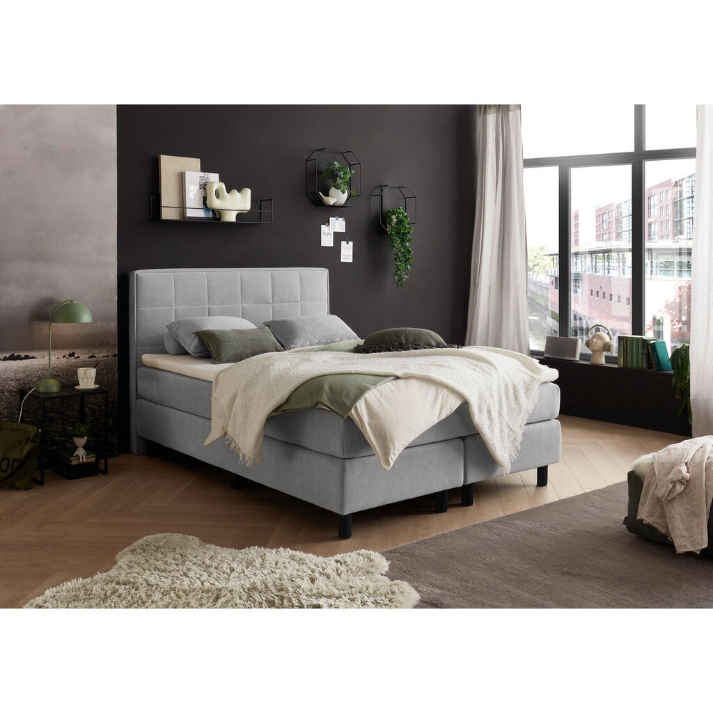 MID.YOU AMERICKÁ POSTEĽ, 140/200 cm, svetlosivá