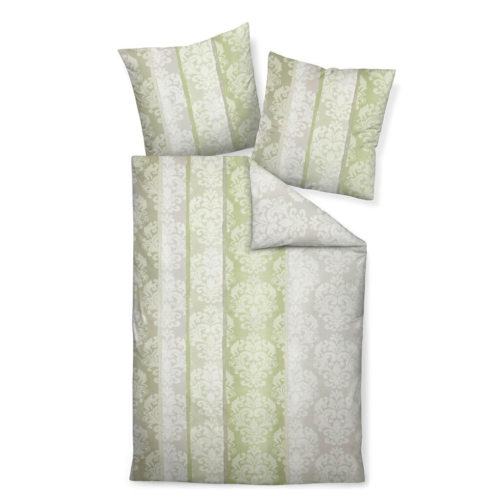 Janine POSTEĽNÁ BIELIZEŇ, biber, zelená, biela, 135/200 cm