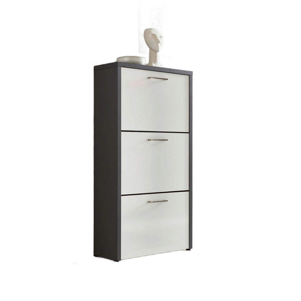 MID.YOU VÝKLOPNÁ SKRINKA NA TOPÁNKY, antracitová, biela s vysokým leskom, 61/115/25 cm