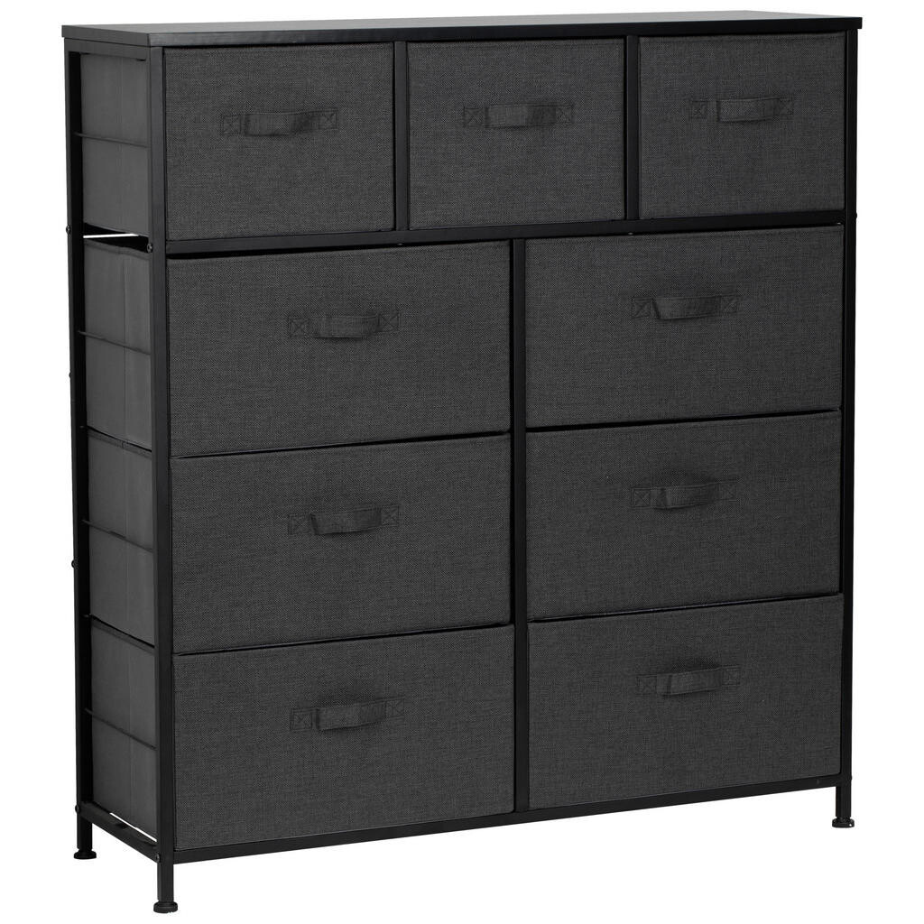 PBJ KOMODA, čierna, tmavosivá, 96/104/30 cm