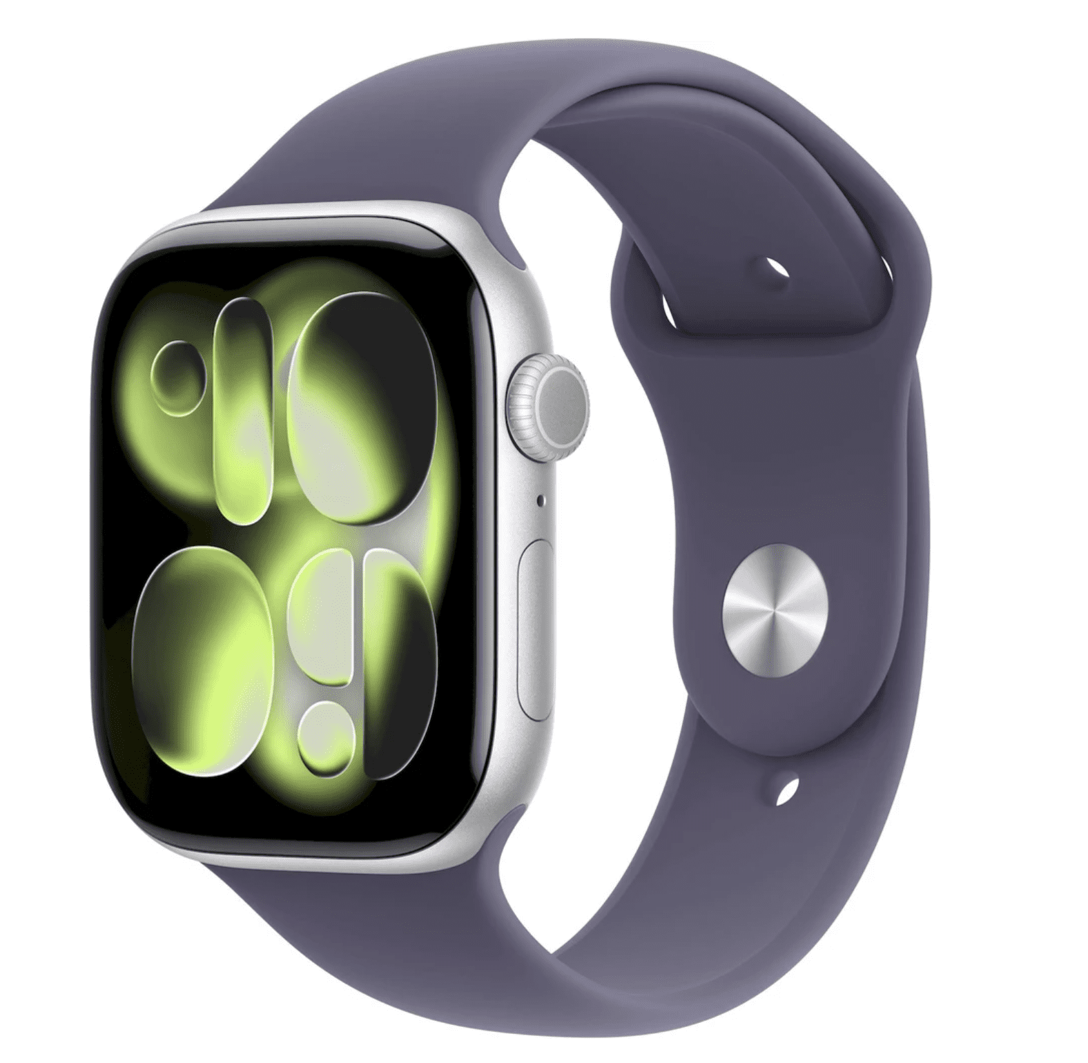APPLE Watch 11 GPS + Cellular 46mm Strieborný hliník s hmlovo fialovým športovým remienkom - S/M