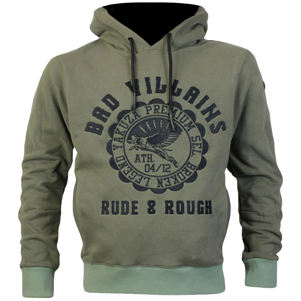 Mikina s kapucňou Yakuza Premium Rude and Rough - olivová, 4XL