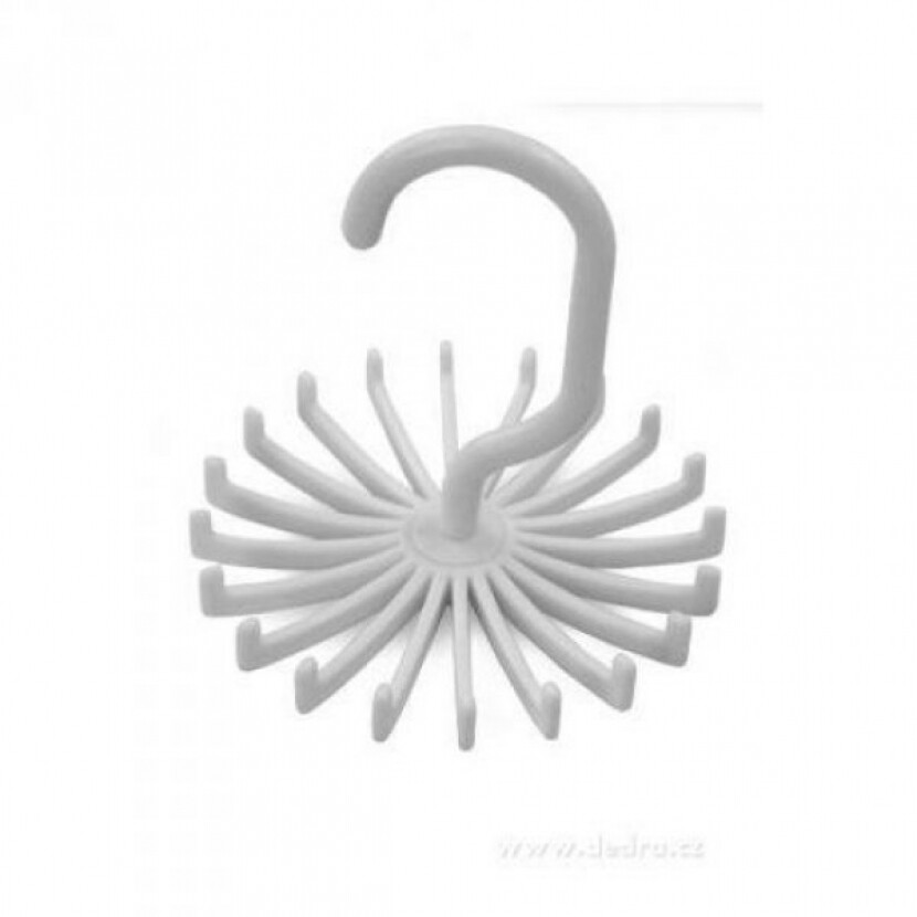 Otočný vešiak na kravaty a opasky - biely