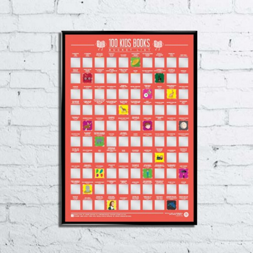 Stierací plagát 100 najlepších detských kníh - oranžový