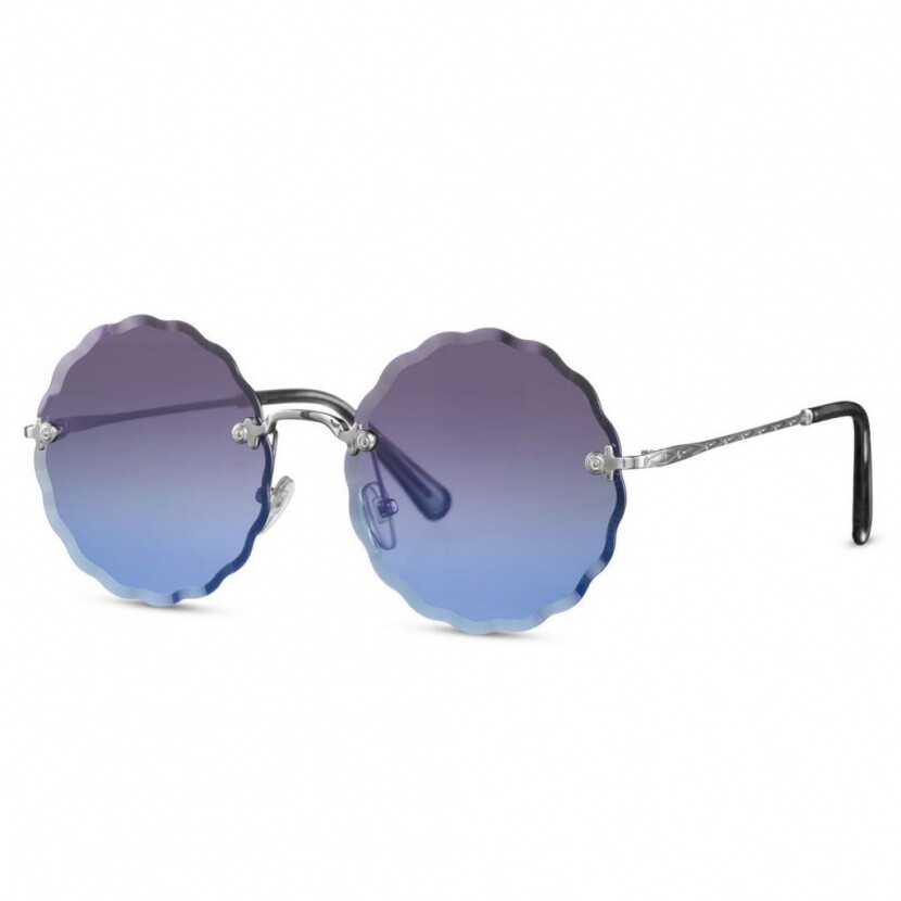 Slnečné okuliare Solo Rounds - strieborné-fialové