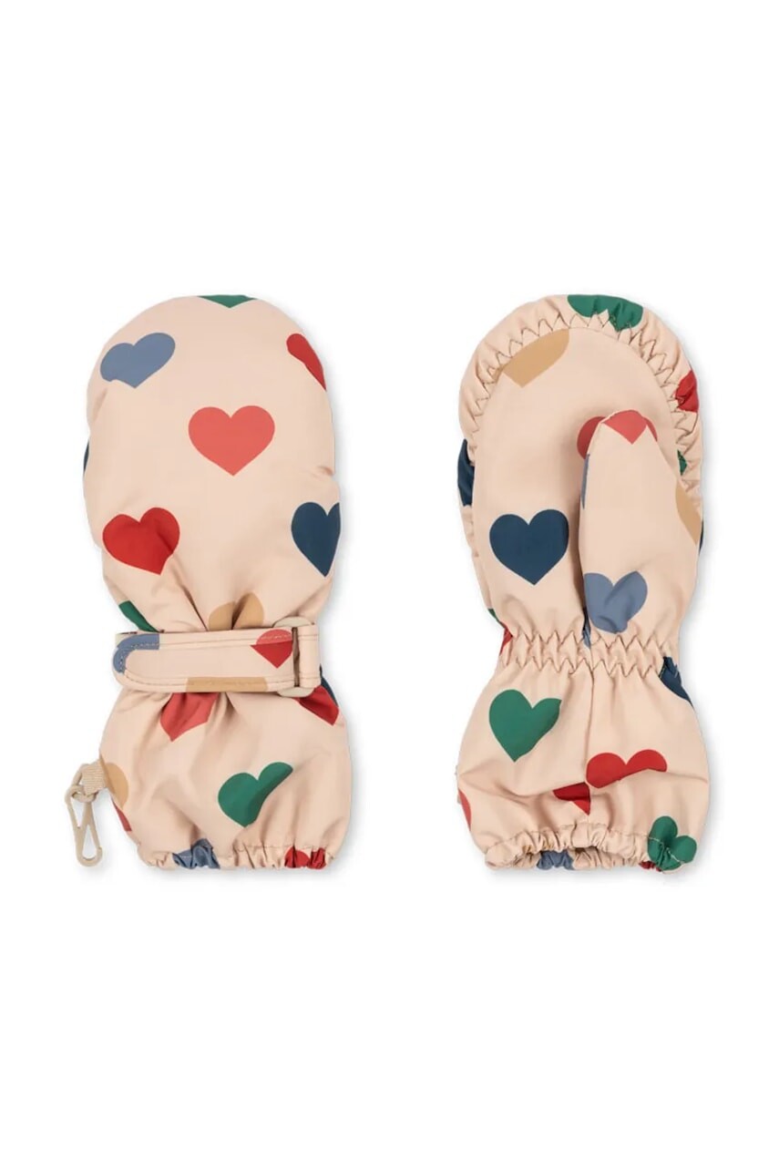 Detské rukavice Konges Sløjd NOHR SNOW MITTENS PRINT béžová farba, KS103515