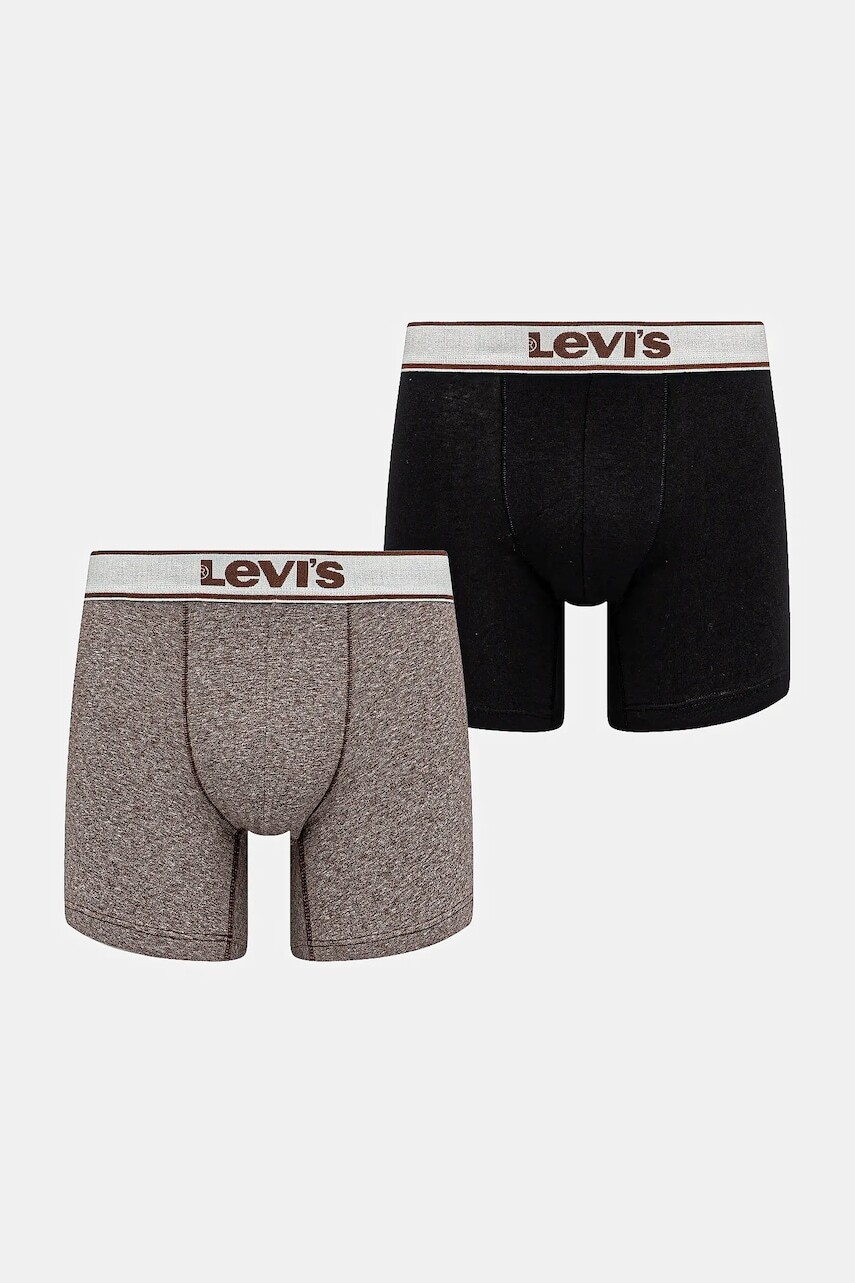 Bavlnené boxerky Levi's 2-pak hnedá farba, 37149-1225