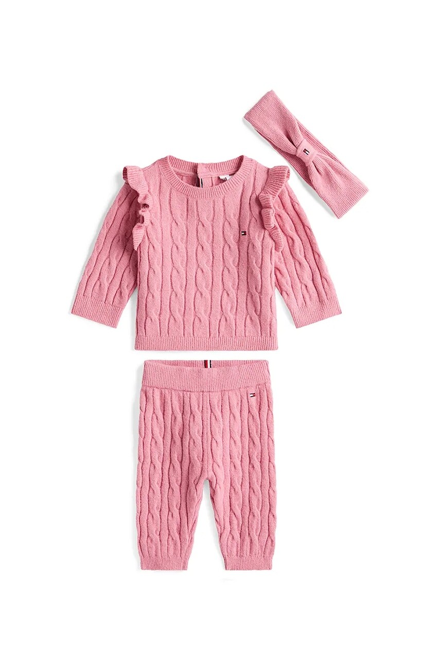 Sada pre bábätká Tommy Hilfiger ružová farba, KN0KN02087