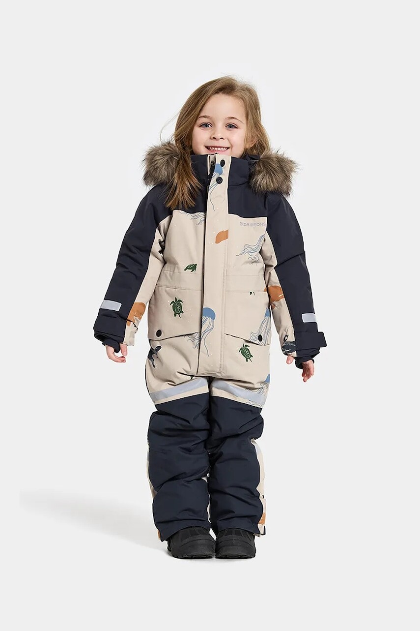 Detský overal Didriksons BJÄRVEN K COV SE 2 béžová farba, 505843