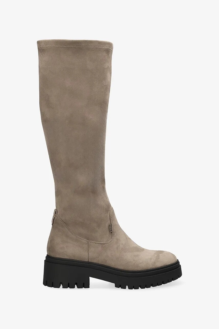 Vysoké čižmy Mexx PHAEDRE KETO béžová farba, na plochom podpätku, MI001803753W-01