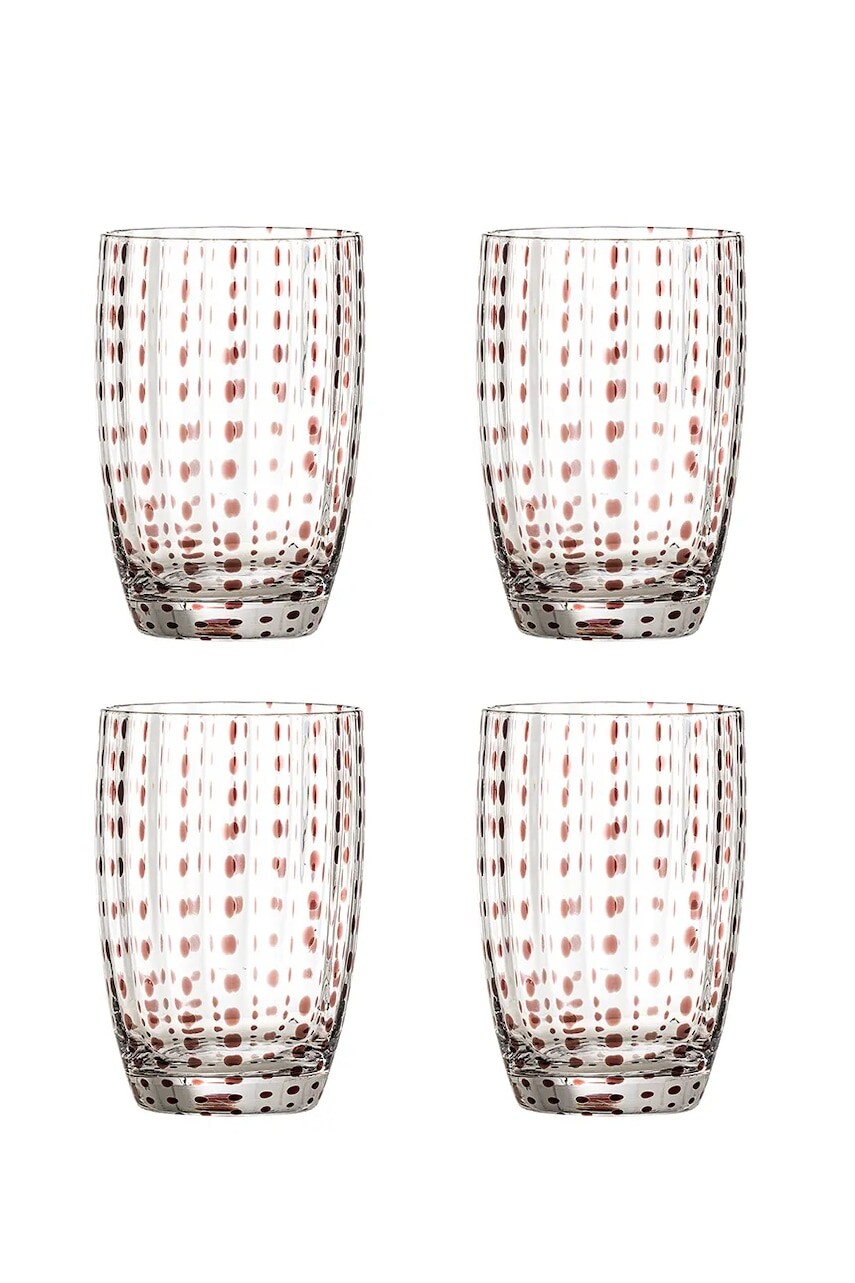 Sada pohárov Bloomingville Brinley 350 ml 4-pak hnedá farba