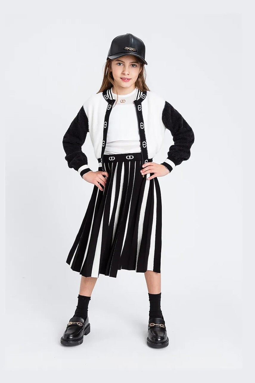 Detský kardigan s prímesou vlny Twinset biela farba, ľahký, 252GJ3070