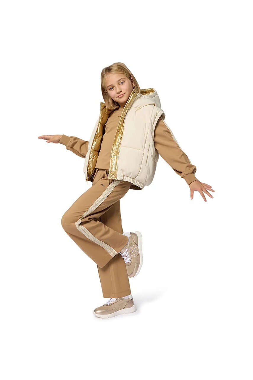Detská obojstranná bunda BOSS zlatá farba, J52430