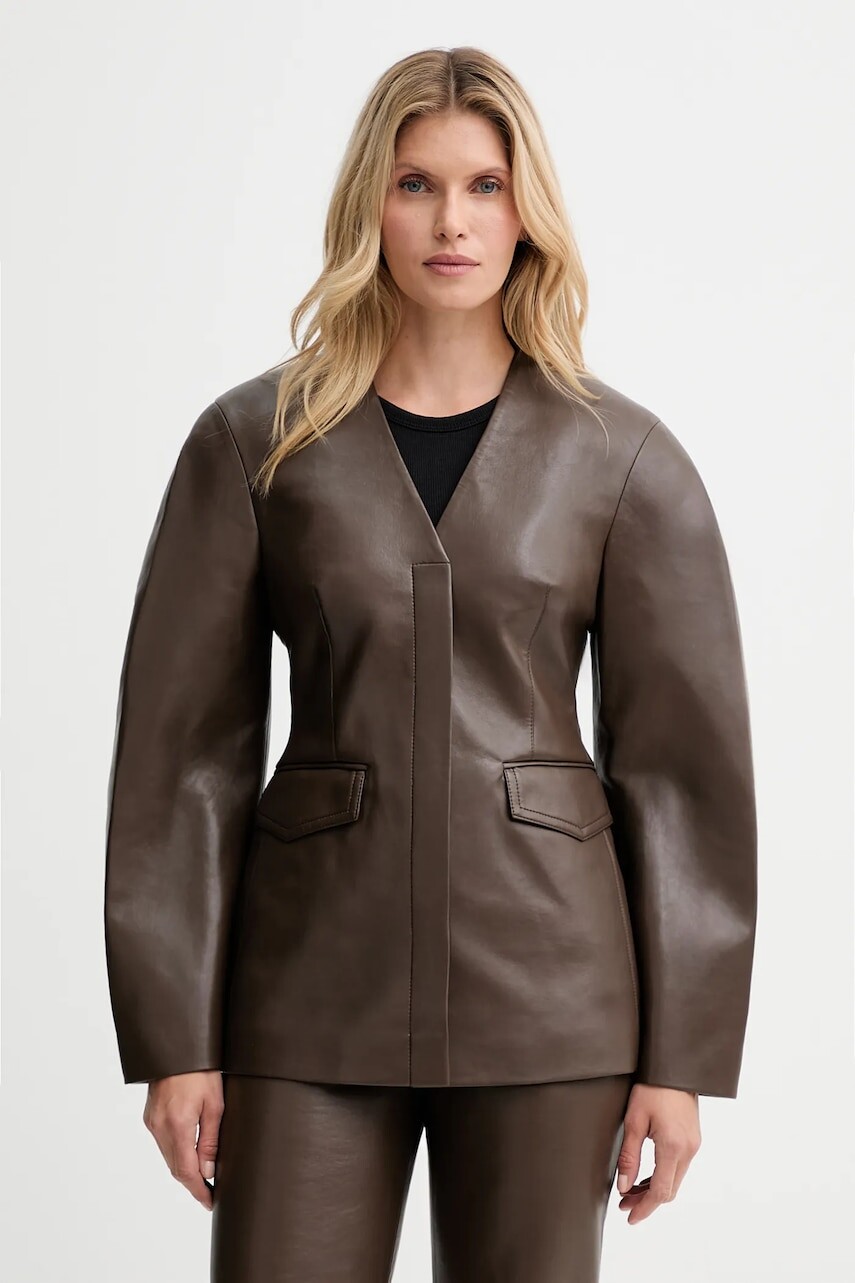 Bunda Nanushka hnedá farba, prechodná, NW25PFJK14878