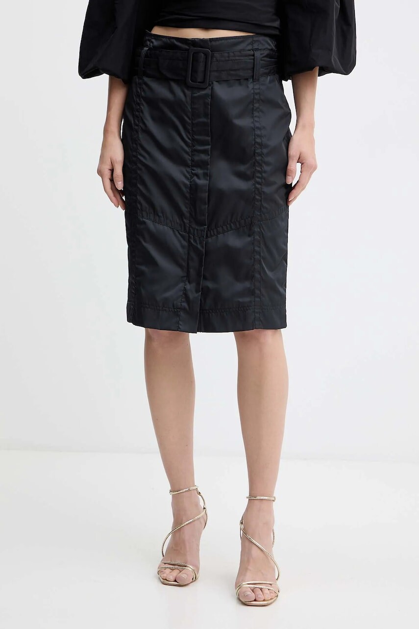 Sukňa Pinko šedá farba, mini, rovný strih, 105941 A2Y0