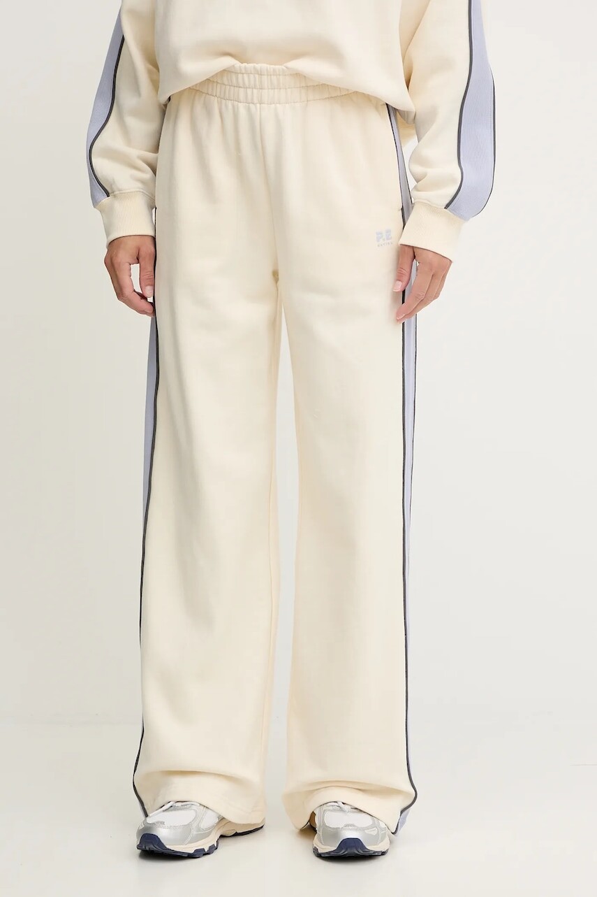 Bavlnené tepláky P.E Nation Align béžová farba, s nášivkou, 253P173