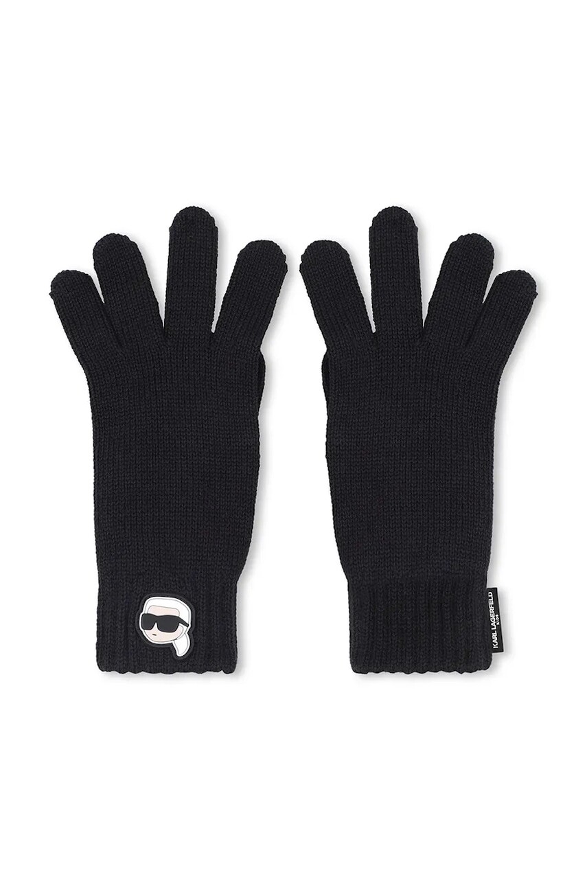 Detské bavlnené rukavice Karl Lagerfeld čierna farba, Z31030
