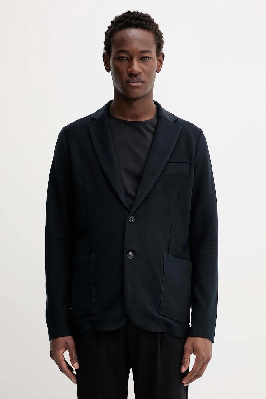 Bavlnené sako Marc O'Polo tmavomodrá farba, 526301557030