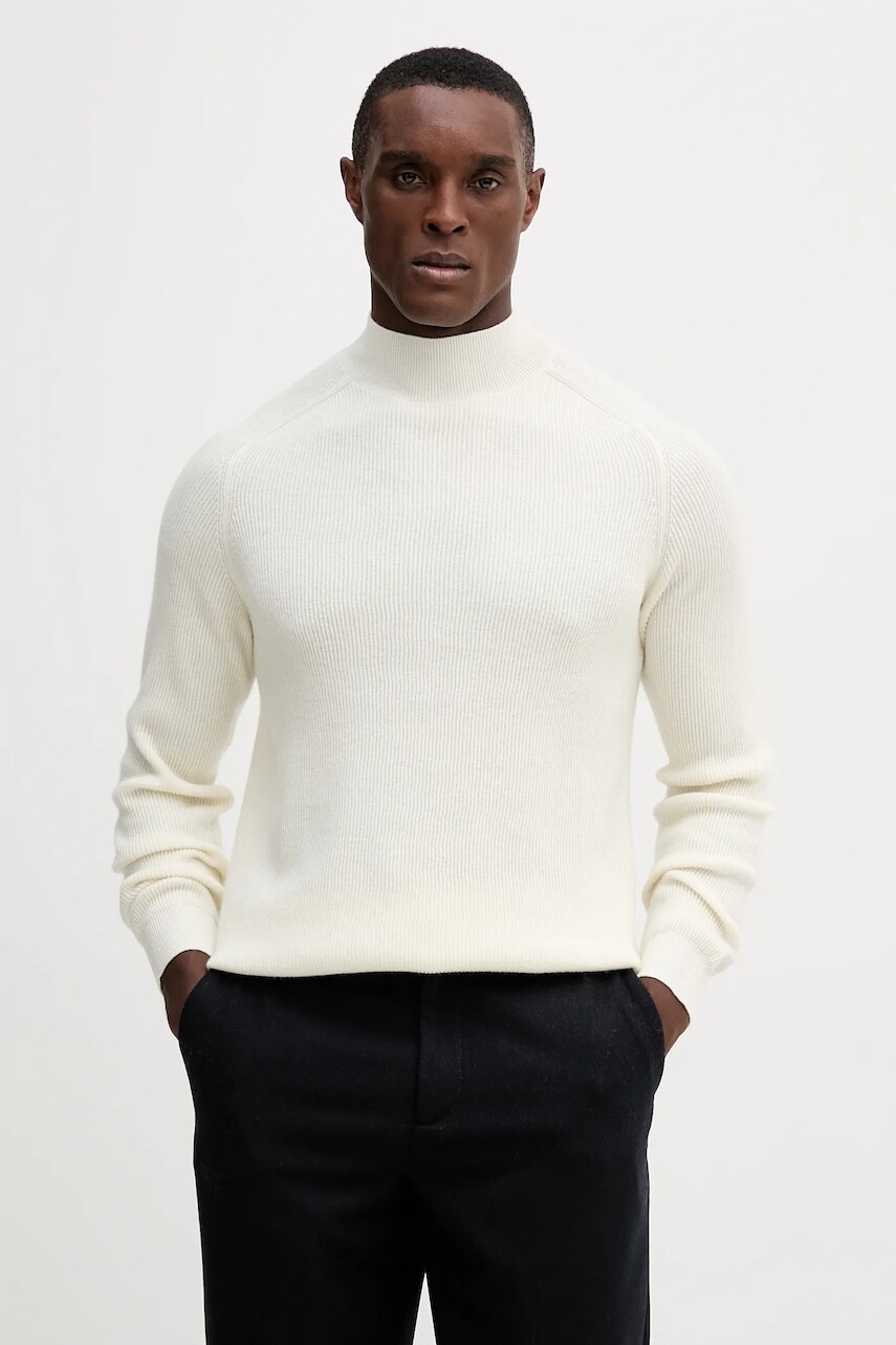 Sveter s prímesou kašmíru Liu Jo béžová farba, ľahké, s rolákom, QF5169.MA23P