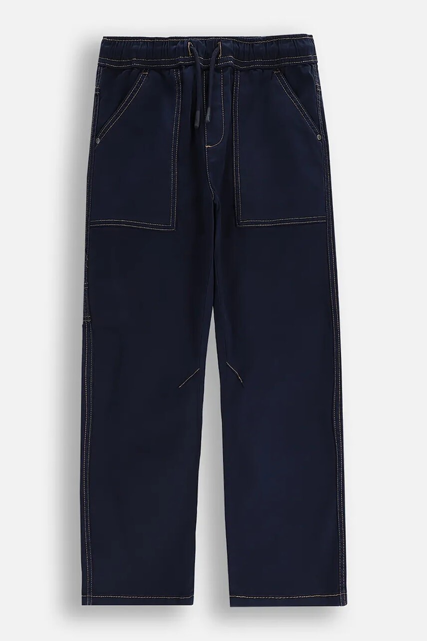 Detské nohavice Coccodrillo modrá farba, jednofarebné, YETI BOY JUNIOR